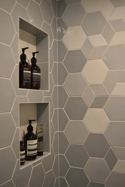 Primary bathroom tile details