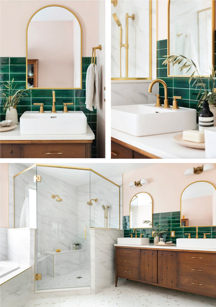 Emerald Subway Tile Bathroom