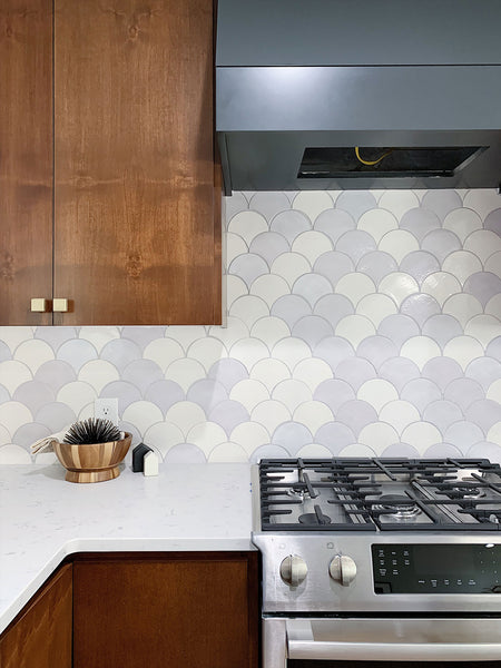 Fish scale tile kitchen blend pattern