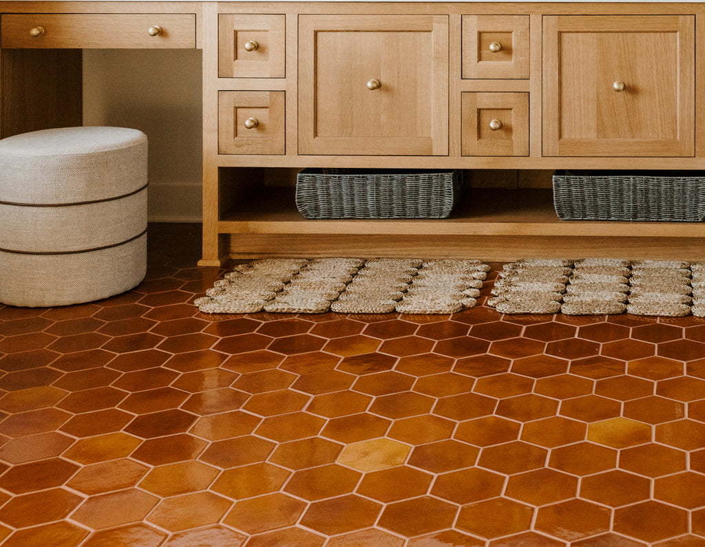 Amber Hexagon Tiled Floor