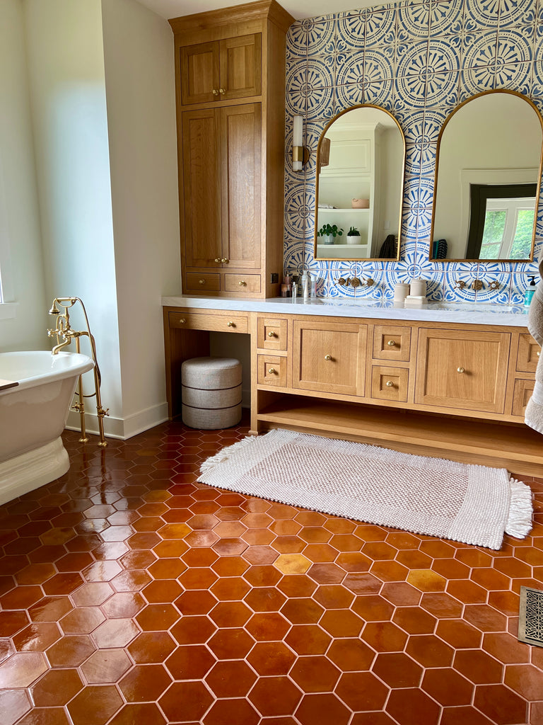 Hexagon Tiled Bathroom Floor