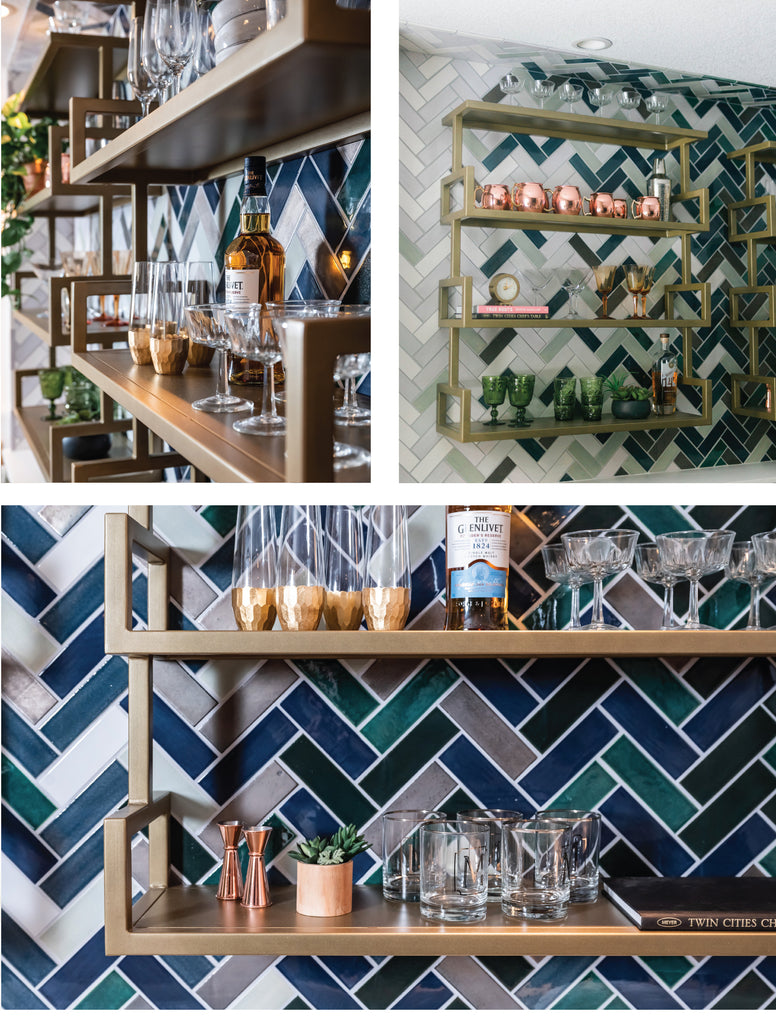 Herringbone Tiled Ombre Backsplash