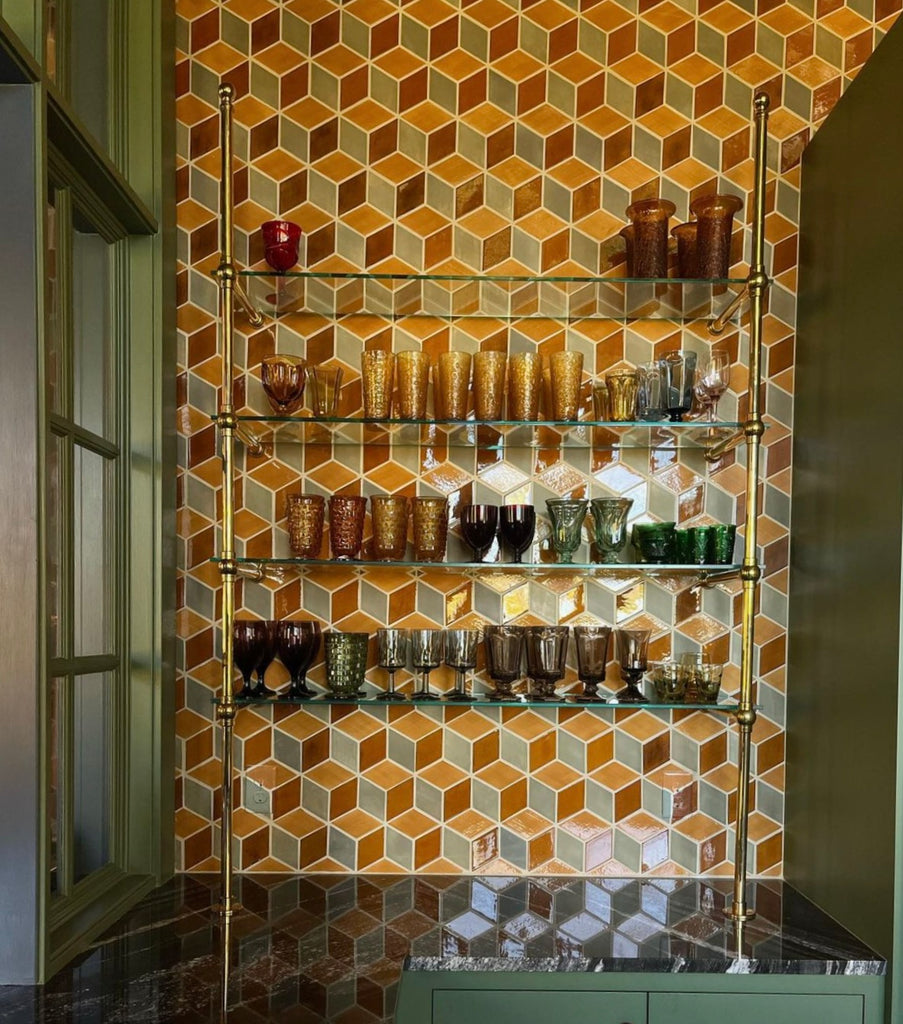 Carriage House Kitchen with Diamond Tile Backsplash
