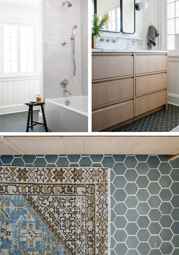 Scandinavian Hexagon Bathroom Floor Tile