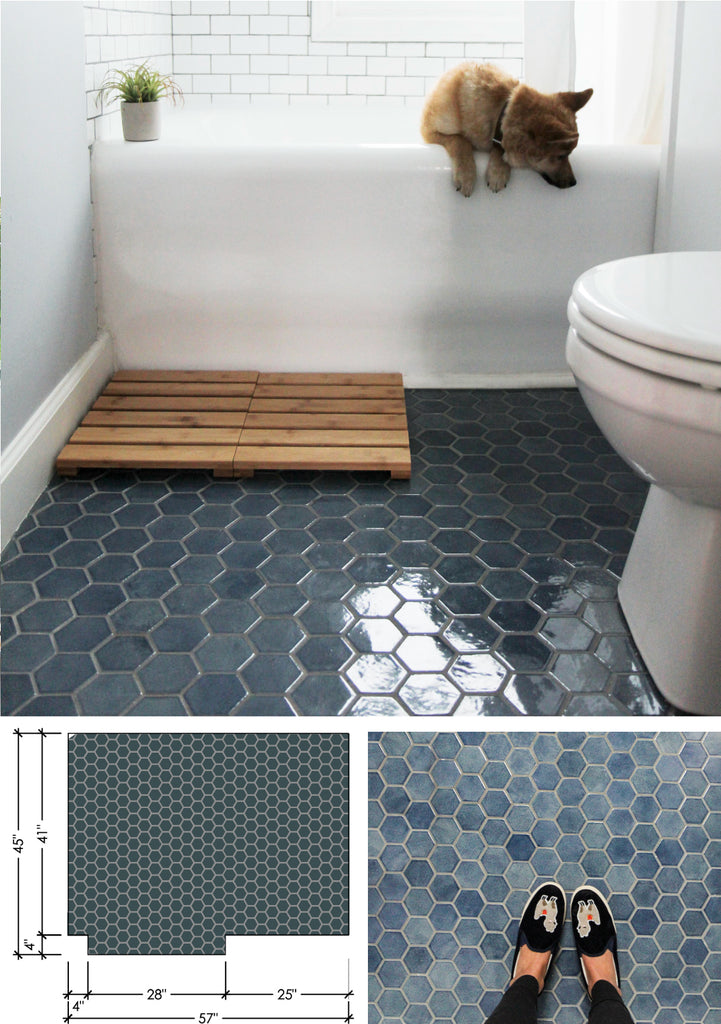 Small Denim Bathroom Floor