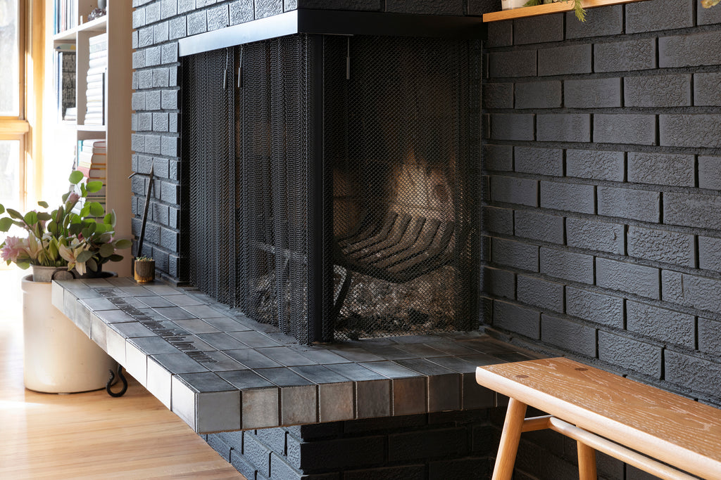 Subway Tile Fireplace