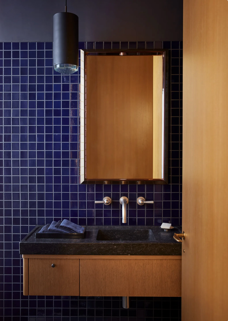 Jeffrey Seller’s Cobalt Blue Bathroom Vanity Tile