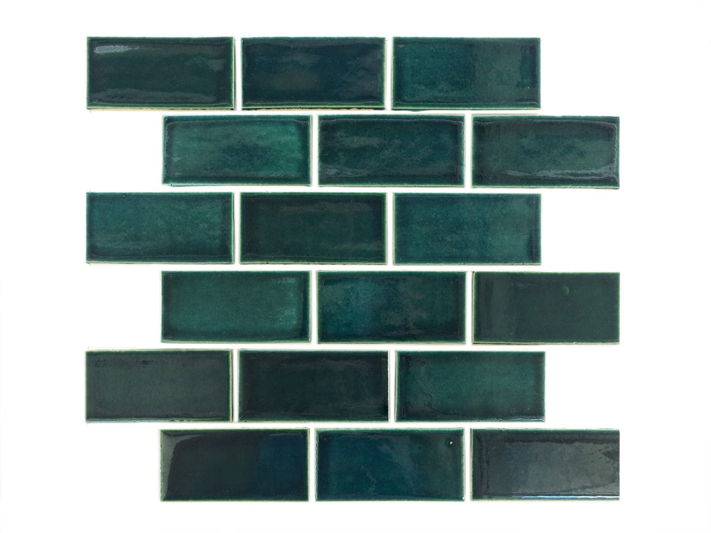 2"x4" Blue Green Subway Tile | Tile Backsplash - Mercury ...