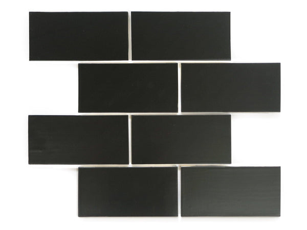 black subway tiles