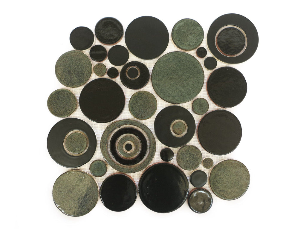 Black & Green Bubble Wall Tile | Bubble Backsplash Tile – Mercury Mosaics