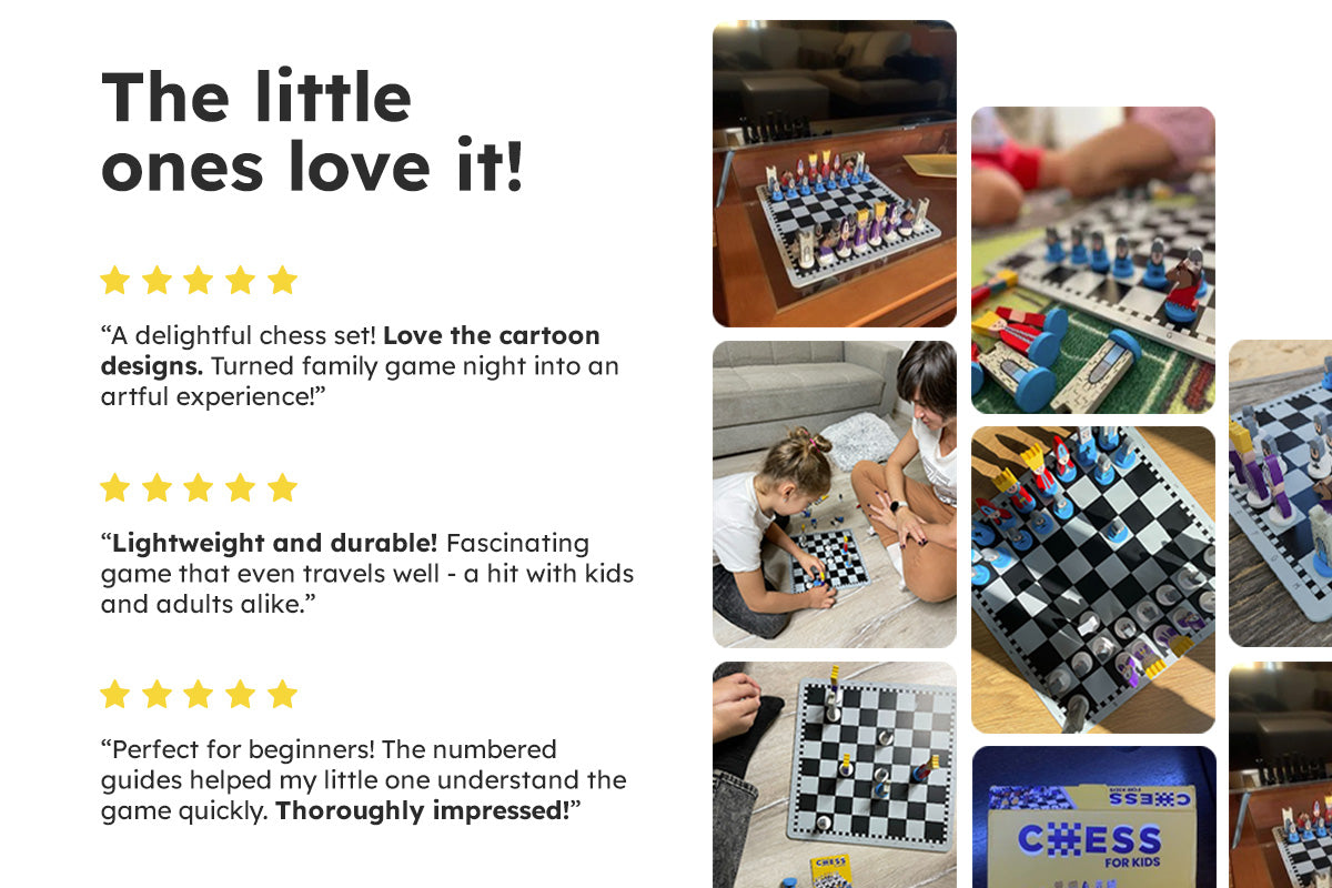 Educational Wooden Cartoon Chess Set - Little Learners Toys