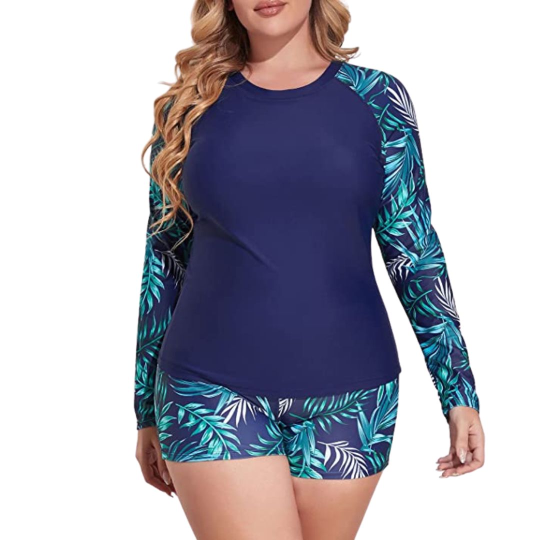 Plus Size Women Rash Guard Swimsuit - Beach Bum Store