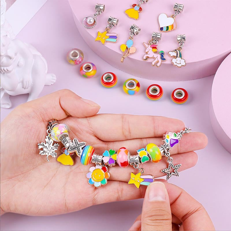 Children DIY Handmade Toy Girl 6-13 Years Old Bracelet Handmade Beaded Diy  Material Wear Bead Necklace Girl Birthday Toy Gift