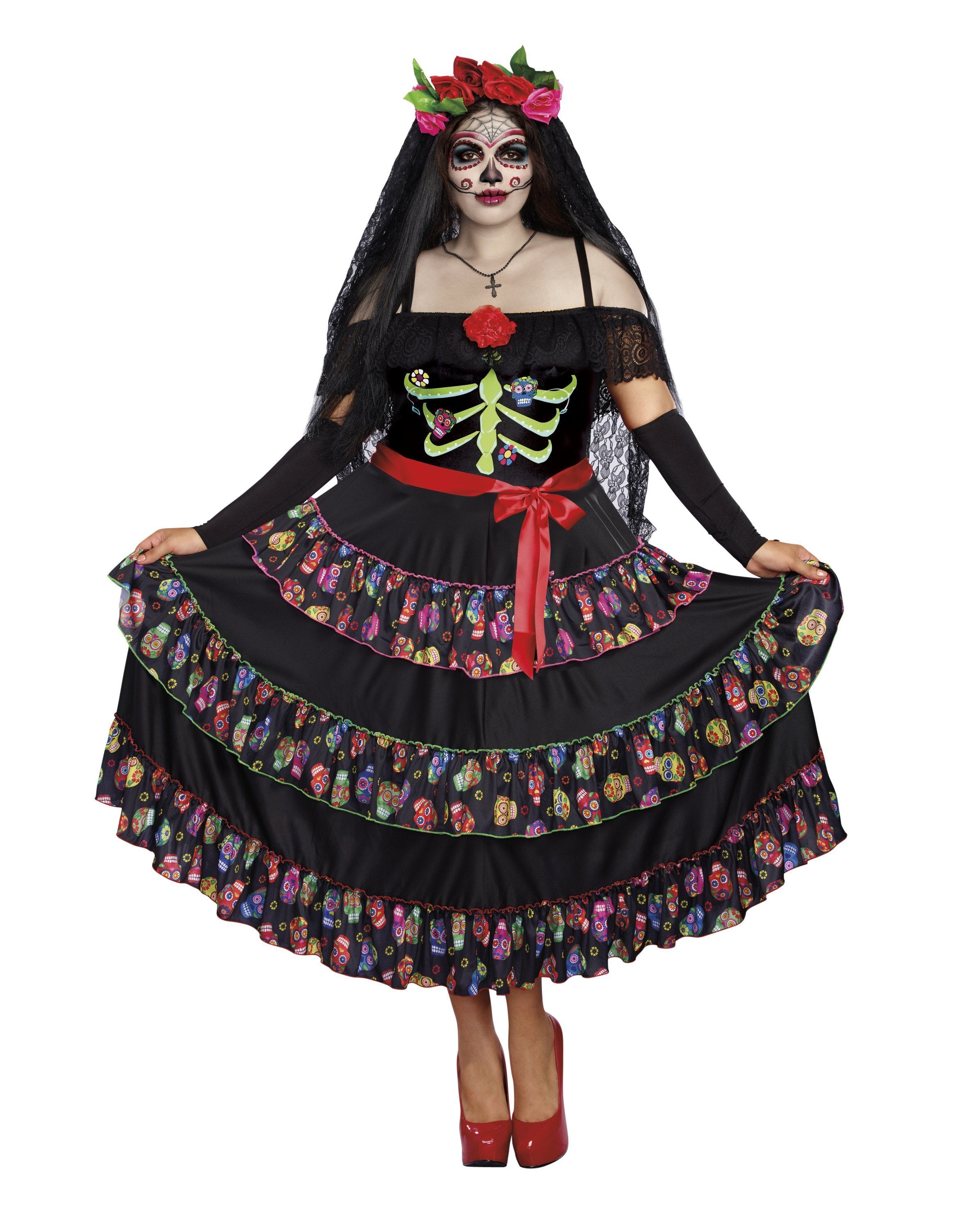 Verwonderlijk Lady of the Dead Plus Costume - Dia de los Muertos– JJ's Party House HJ-64
