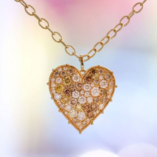 Sethi Couture Confetti Heart Multi-Color Diamond Pendant
