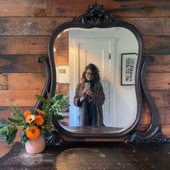 Image of Prerna in the mirror at Cavallo Point Lodge