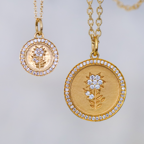 Sethi Couture Fleur White Diamond Charm Necklace, gallery 01