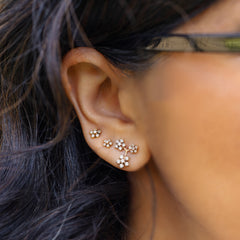 Photo of Prerna Sethi's Enchanted Garden Triple Flower White Diamond Earrings