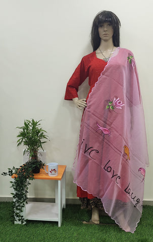 Organza hand-painted dupatta 