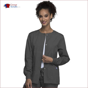 Cherokee Workwear Originals 4350 Snap Front Warm-Up Jacket Pewter / 4XL Womens
