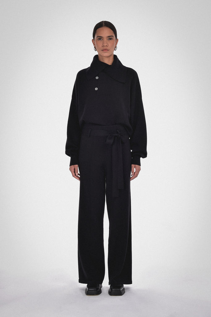 Black Sue Belted Pant