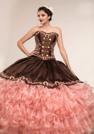 pink charro quinceanera dresses