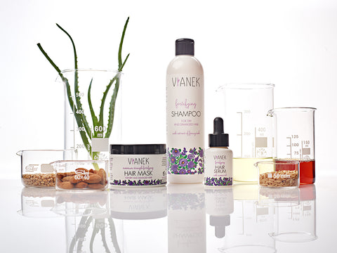 The best sulfate-free shampoo, hair serum and hair mask, Vianek Purple Fortifying line