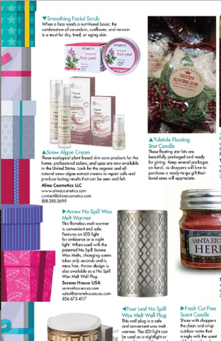 Sylveco Enzymatic Peel and AVA Snow Algae Creams featured in the Smart Retailer Magazine,Holiday Edition