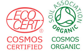 ecocert logo and cosmos organic standards logo