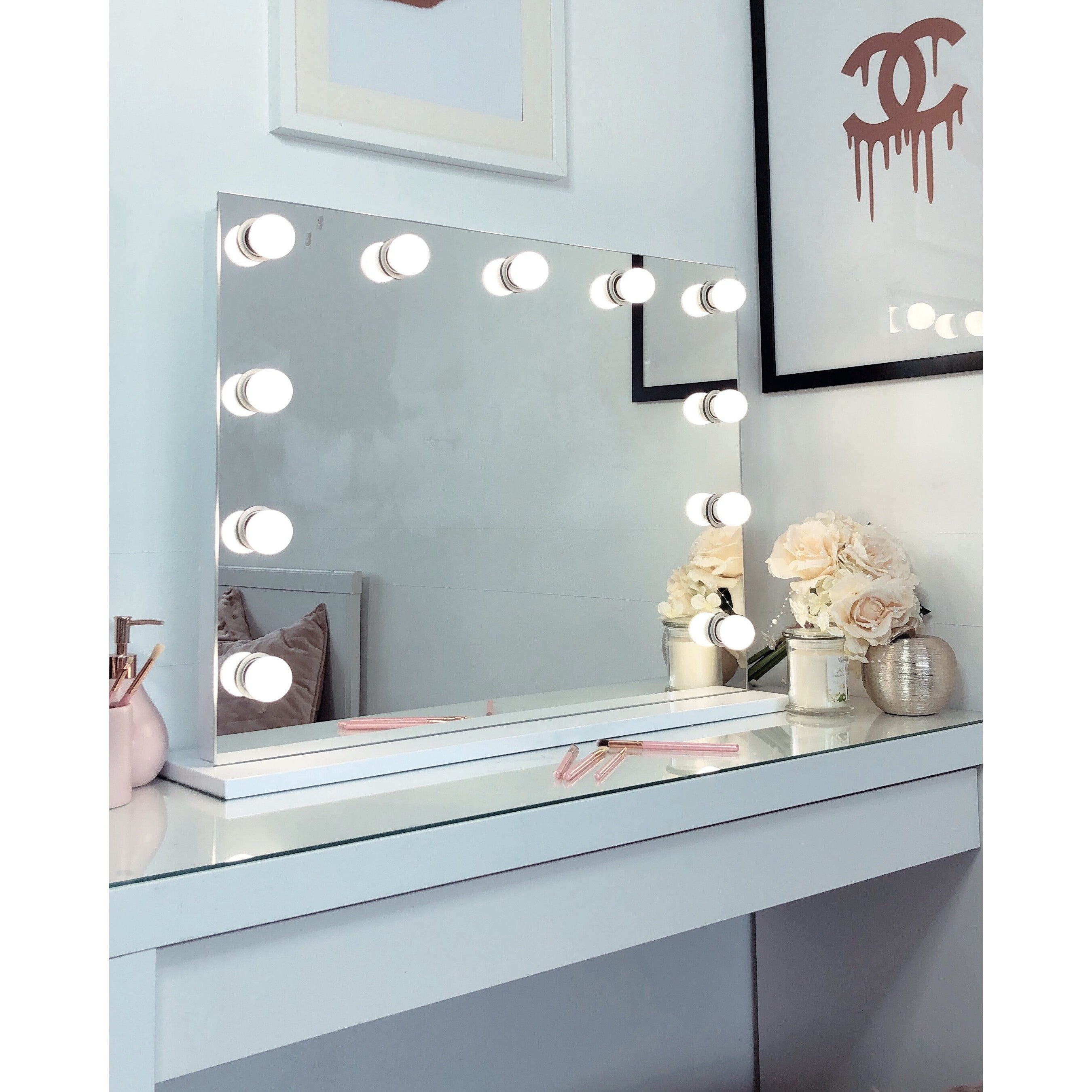 frameless vanity mirror