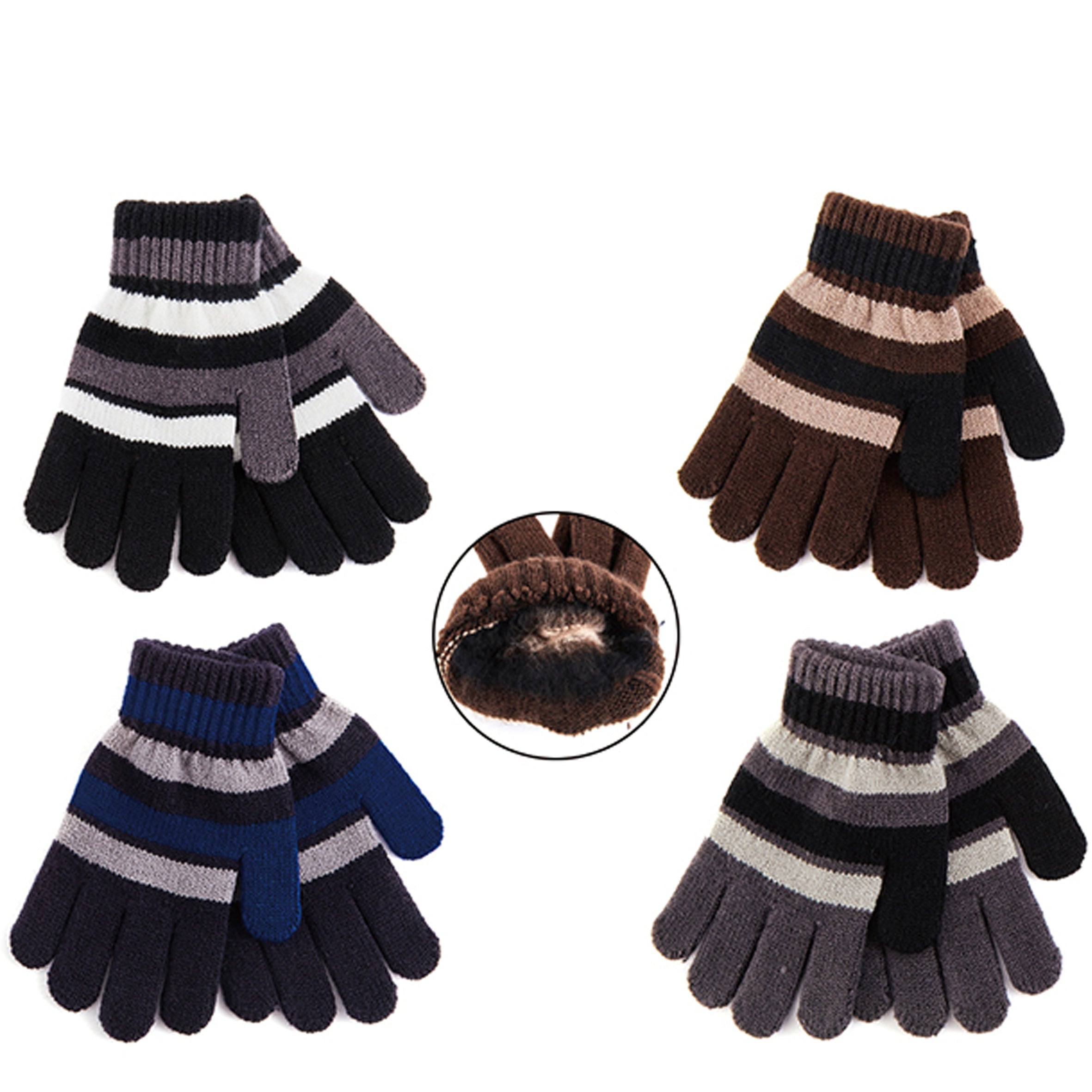 Wholesale CLOTHING Accessories Striped Knitted Kids Gloves NH265