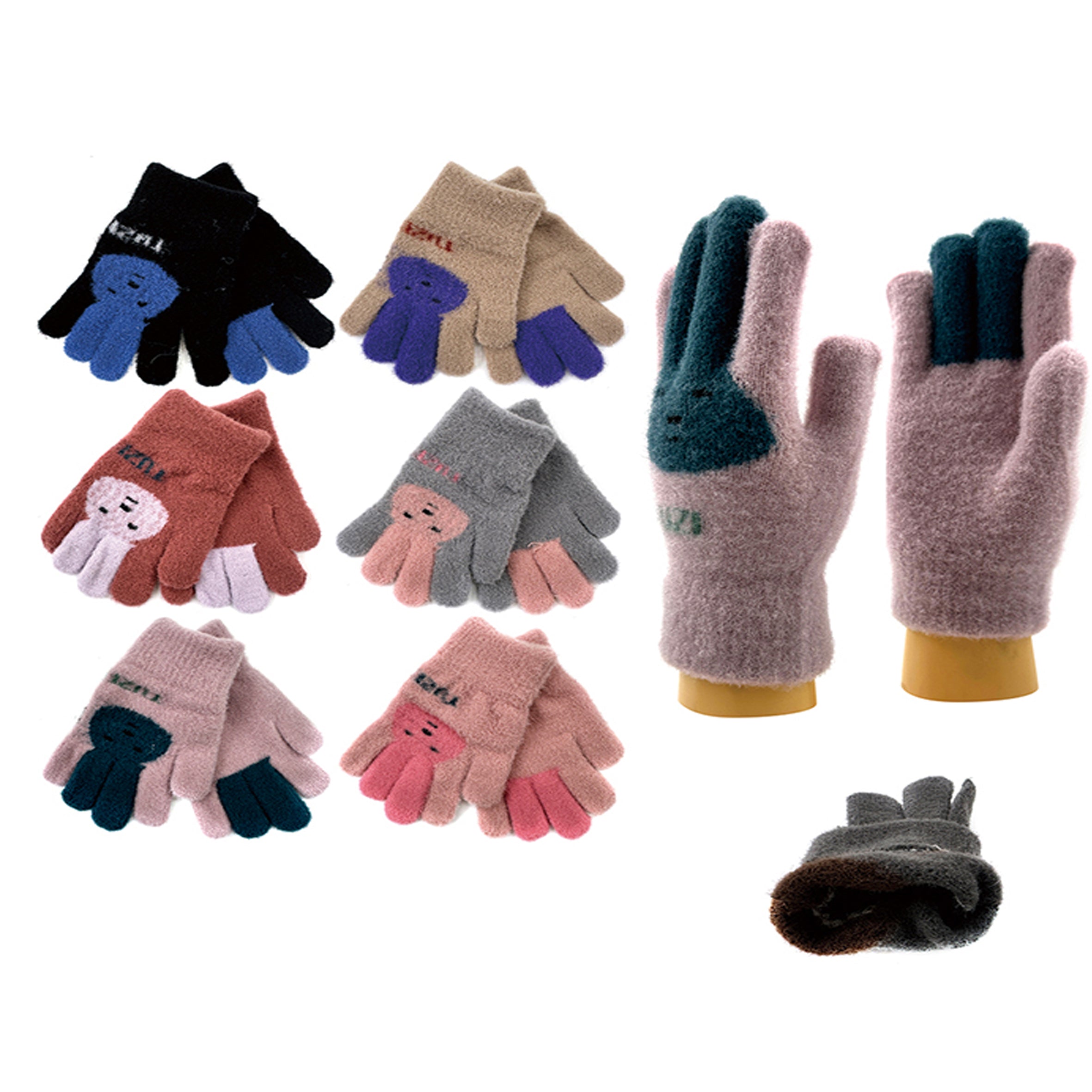 Wholesale Clothing Accessories Kids Rabbit Fur Girls GLOVES NH241