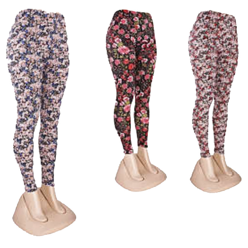 ''Wholesale Women's Clothing Assorted Accessories Garments Floral Print LEGGINGS M/L, XL/XXL Dahlia N