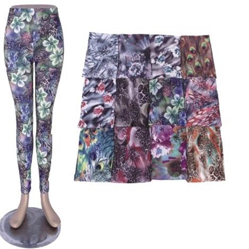''Wholesale Women's Clothing Assorted Accessories Garments Flower Printed LEGGINGS M,L,XL,XXL Skyler 