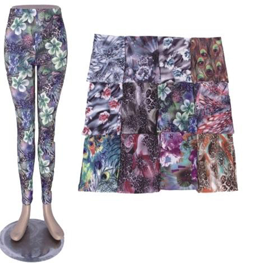 ''Wholesale Women's Clothing Assorted Accessories Garments FLOWER Printed Leggings M,L,XL,XXL Skyler 