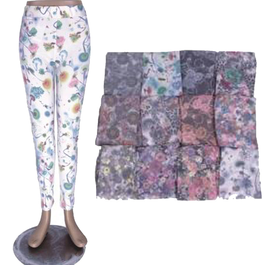 ''Wholesale Women's Clothing Assorted Accessories Garments Flower Printed Jean LEGGINGS M,L,XL,XXL Av