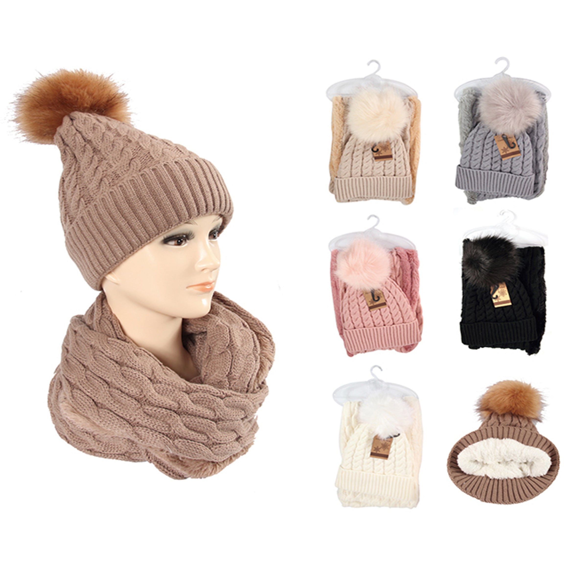 Wholesale Clothing Accessories SCARF Sets Double Loop Bib Hat NH248