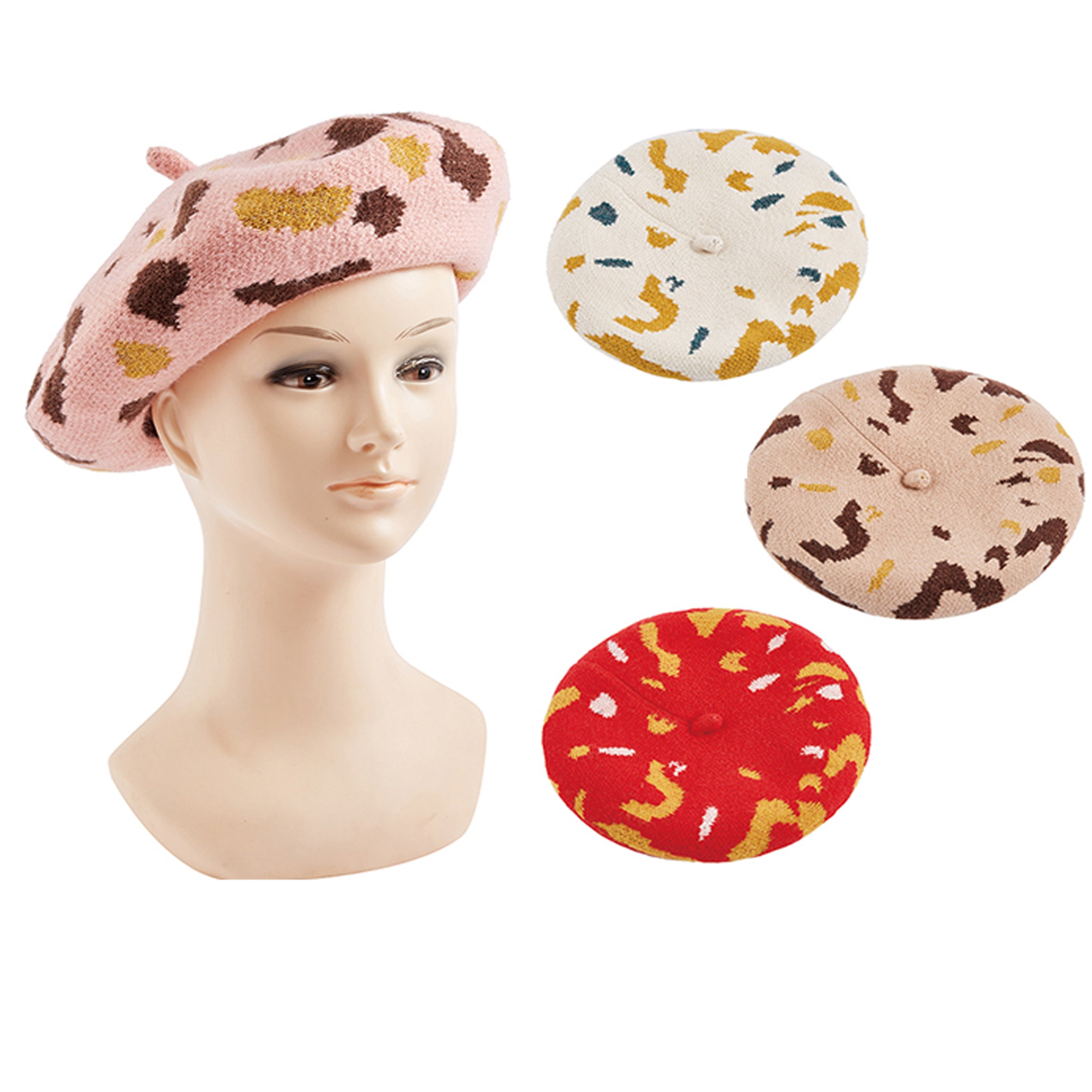 Wholesale CLOTHING Accessories Women's Hat Leopard Print Beret NH295