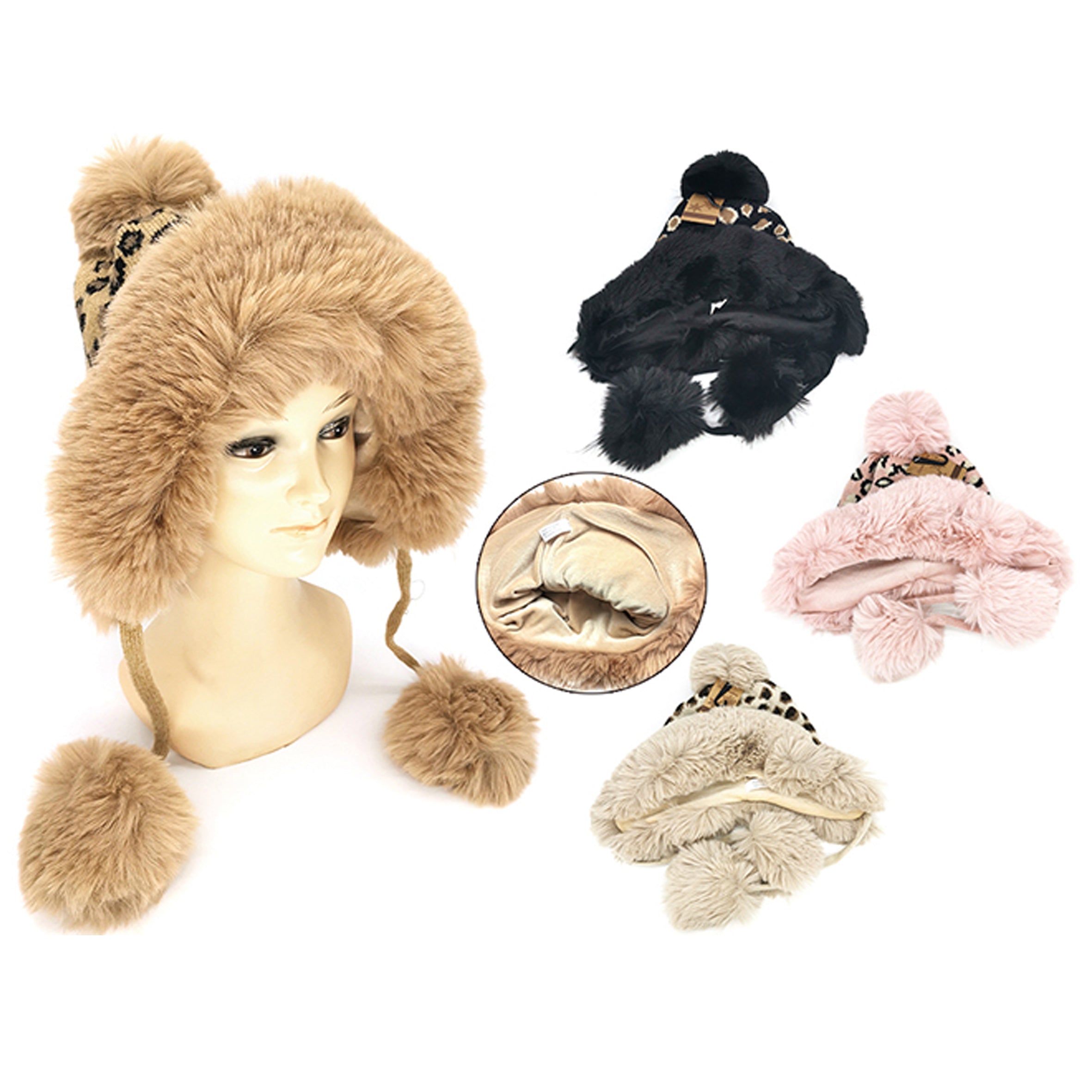 Wholesale CLOTHING Accessories Winter Leopard Princess Hat NH228