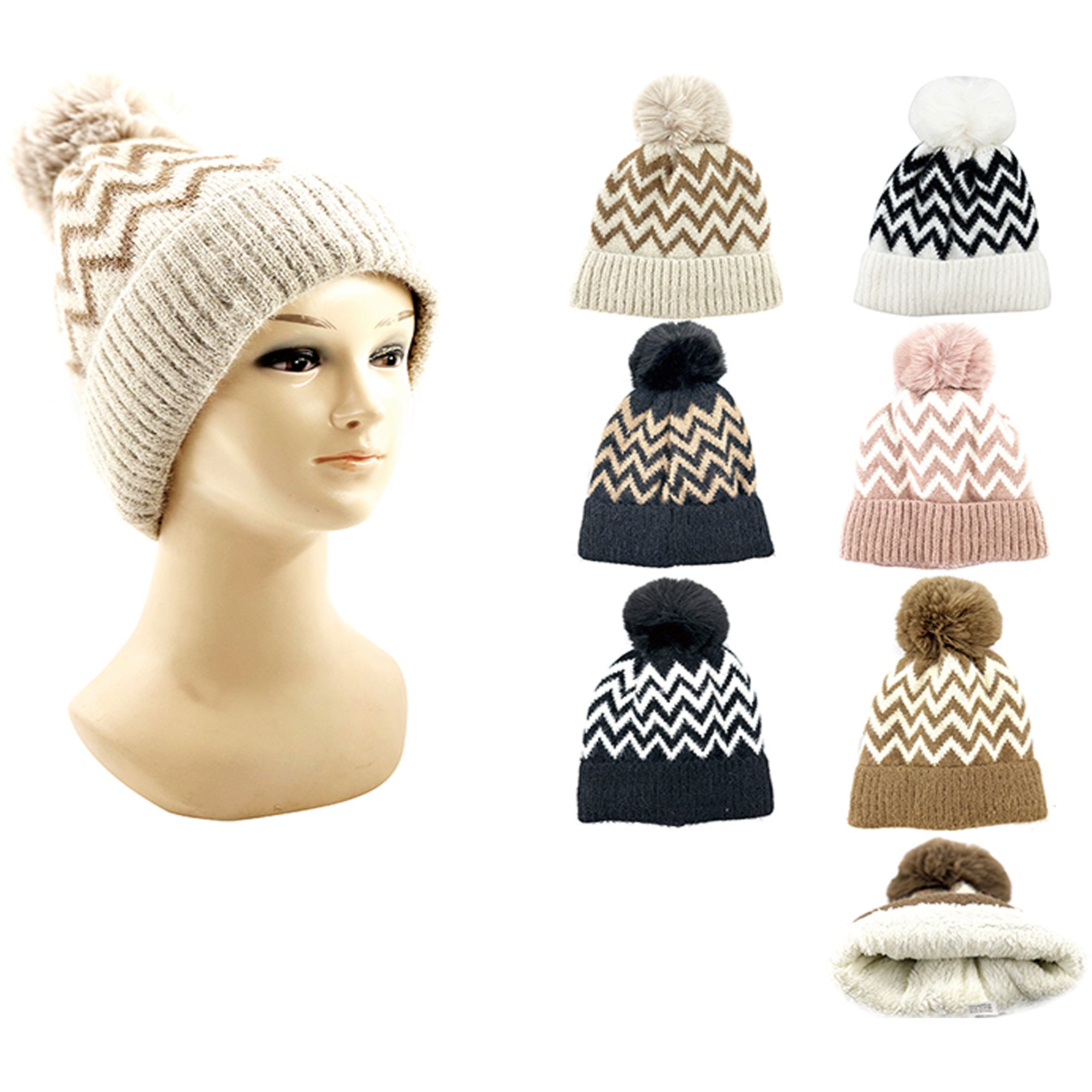 Wholesale CLOTHING Accessories Women's Wavy Winter Hat NH225
