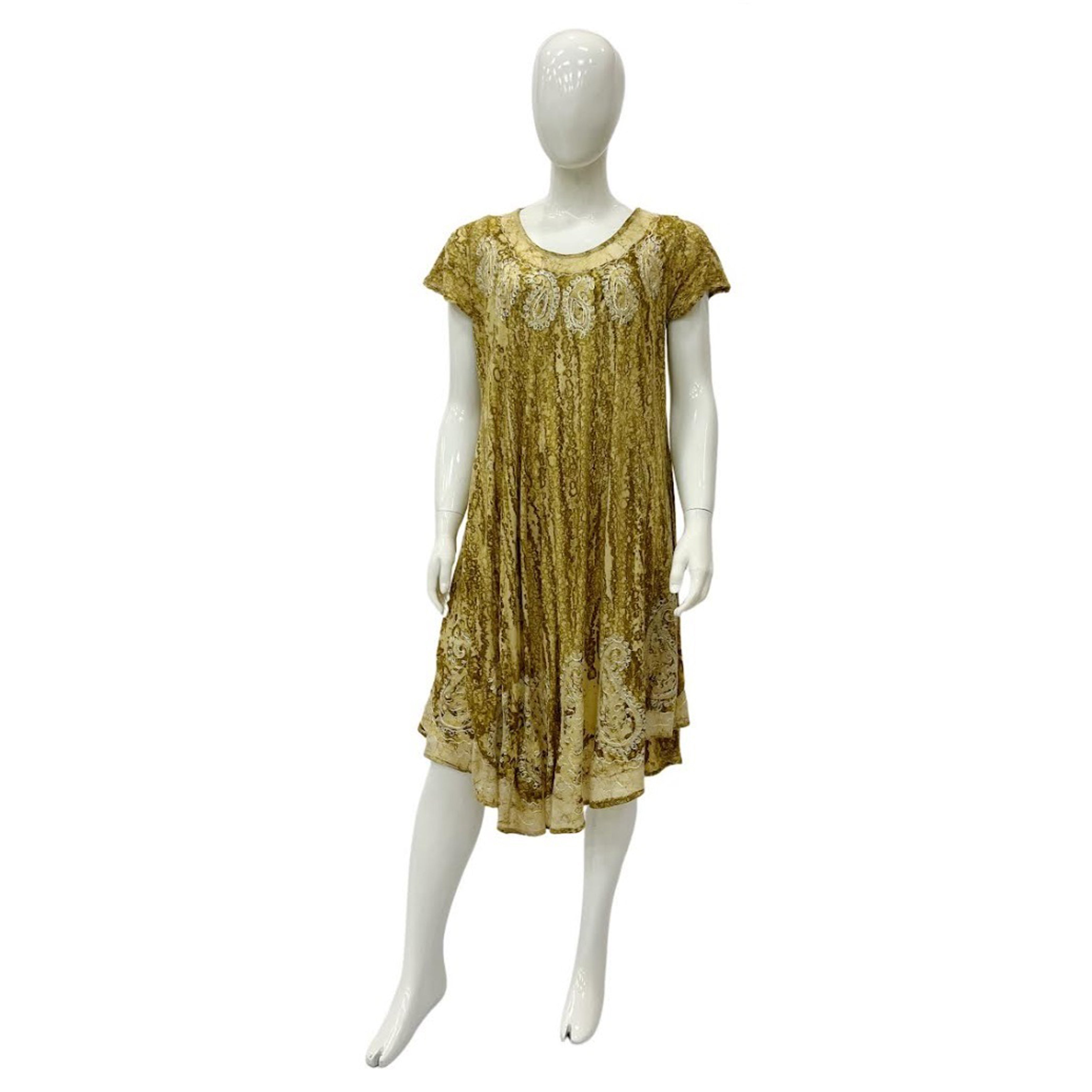 Wholesale Women's Dresses Rayon Crape Cap Sleeve UMBRELLA with Marble Batik Dye 140Gms Oc 6-48-Case 