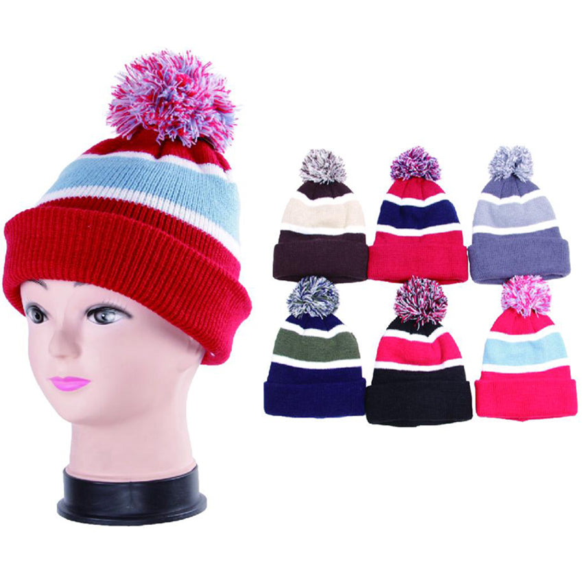 Wholesale CLOTHING Accessories Men Winter Hat Fur Bal Assorted NQ81