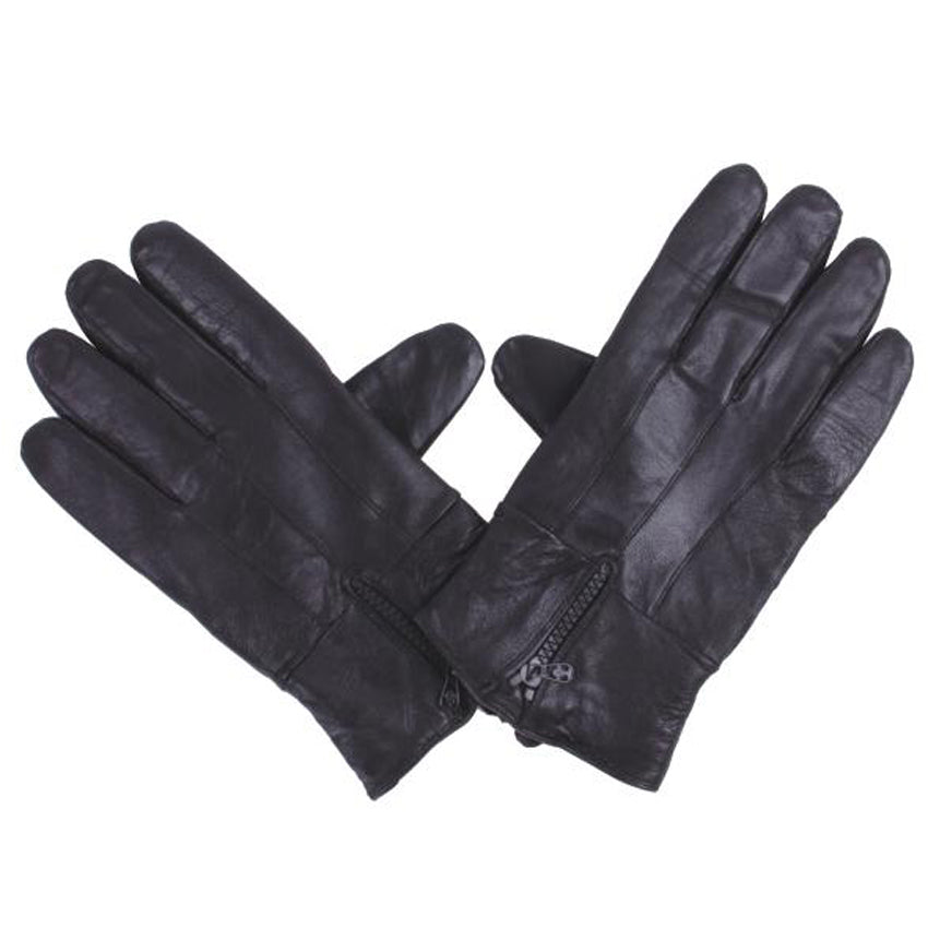 Wholesale Clothing Accessories Men Black Leather GLOVES Zipper NQ87