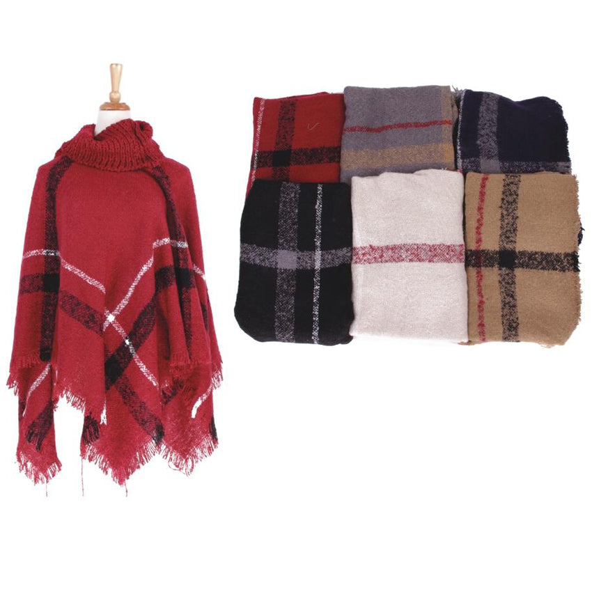 Wholesale Clothing Accessories LADIES Winter High Neck Poncho Assorted NQ881