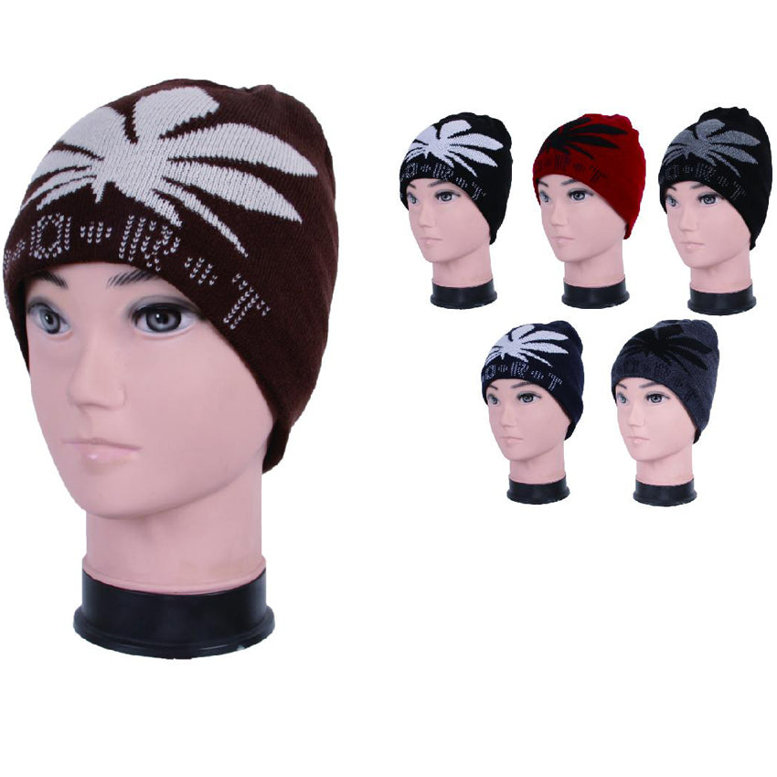 Wholesale Clothing Accessories Men Winter HAT leaf Printed Velvet Assorted NQ84