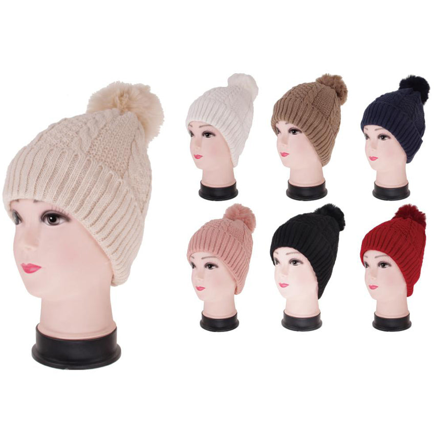 Wholesale Clothing Accessories LADIES Winter Hat Velvet Inside Assorted NQ86