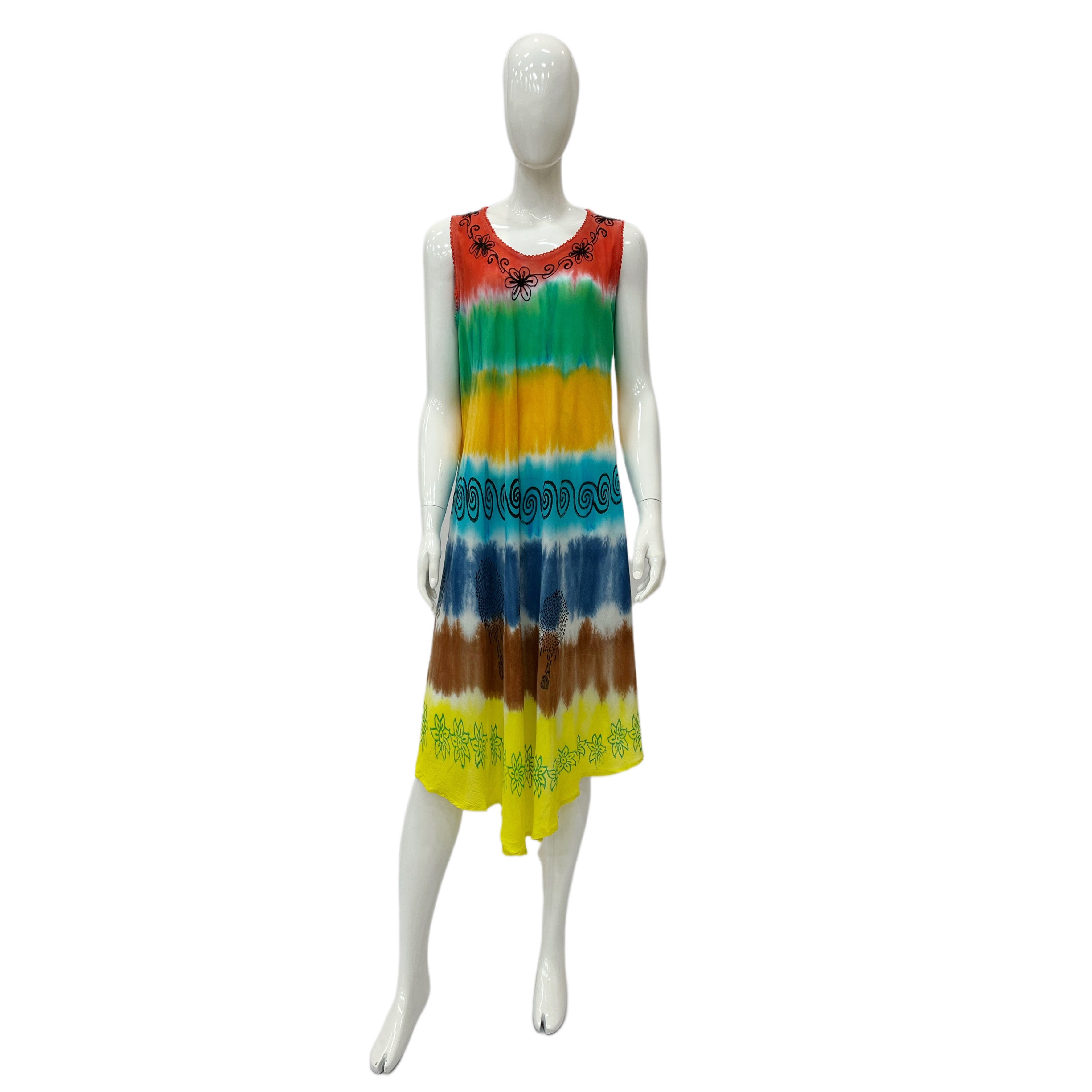 Wholesale Women's Dresses Rayon Tie Dye & Block UMBRELLA Dress 6-48-Case Os 1C Elyse NWa8