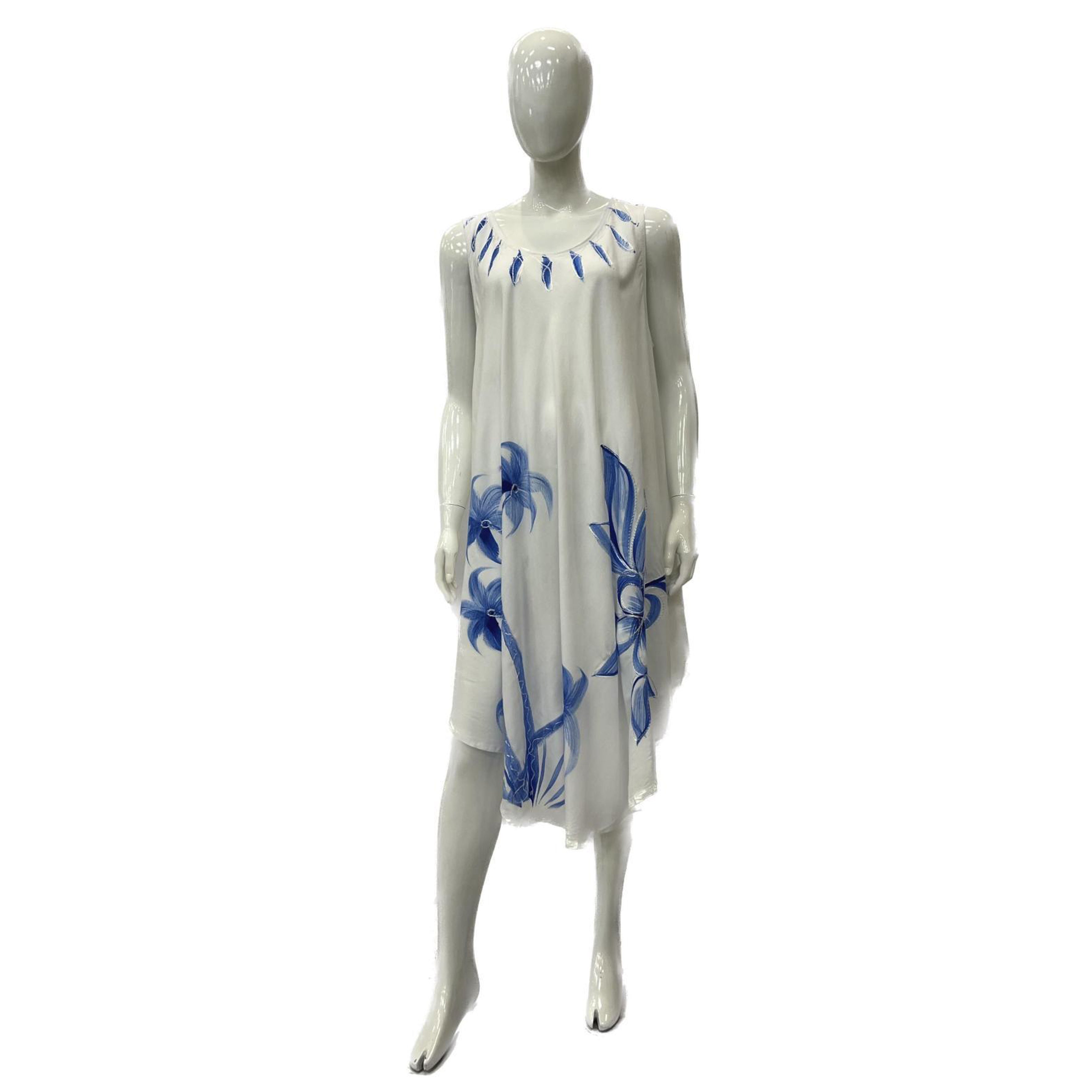 Wholesale Women's Dresses Rayon Solid White with Brush PAINT Sl U Gown 6-48 Case 6-48 Case 140Gms 1C