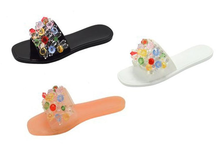 Wholesale Women's SLIPPERS Candy Gem Strap Ladies Flat Gabriela NGd0