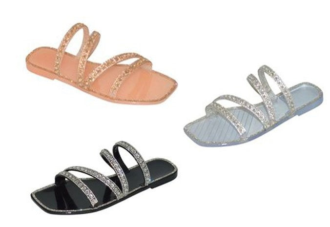 Wholesale Women's Slippers Candy Gem Strap LADIES Flat Paislee NGd1